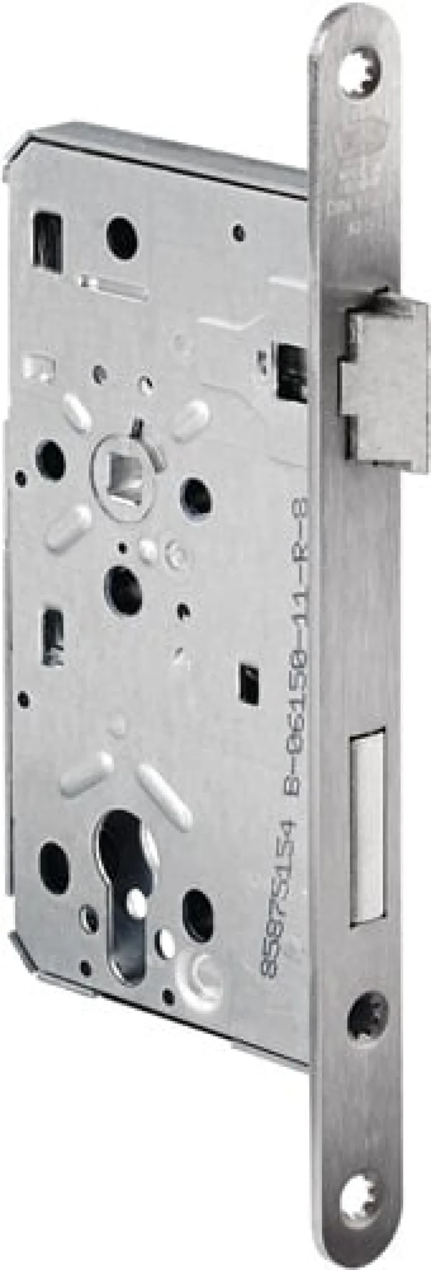 BKS Behörden-Einsteckschloss 0615 PZW 24/60/72/8mm DIN R VA rd Kl 5 - B-06150-23-R-8