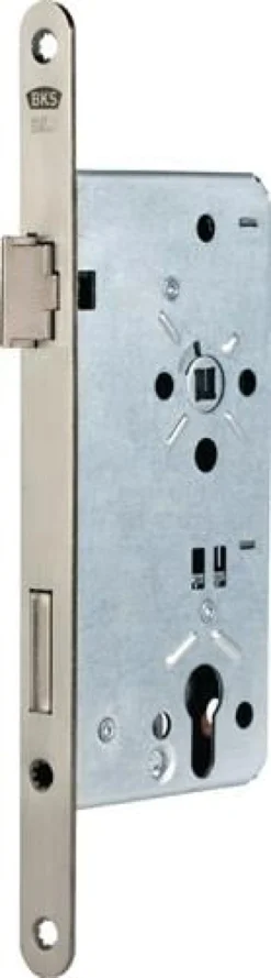 BKS Haustür-Einsteckschloss 0024 PZW 22/65/92/10mm DIN L silber rd - B-00240-15-L-1