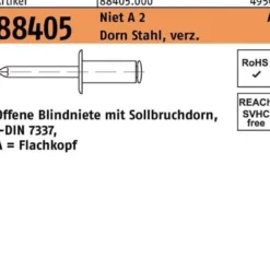 Blindniete R 88405 FLAKO 4x 6 Niet A 2/Dorn Stahl verz. 500 Stück