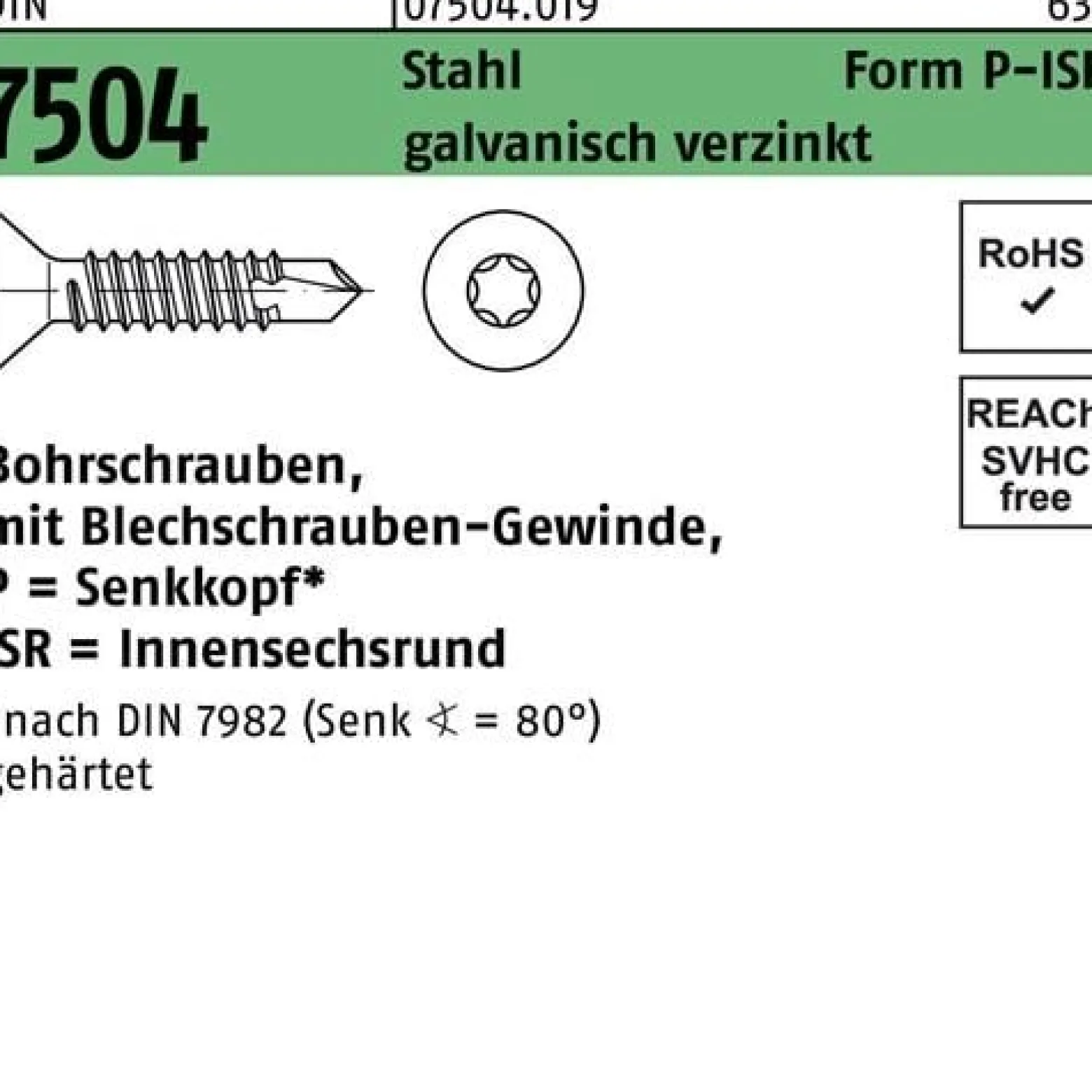 Bohrschraube DIN 7504 SEKO ISR P 4,2x38-T20 Stahl galv.verz. 500St.