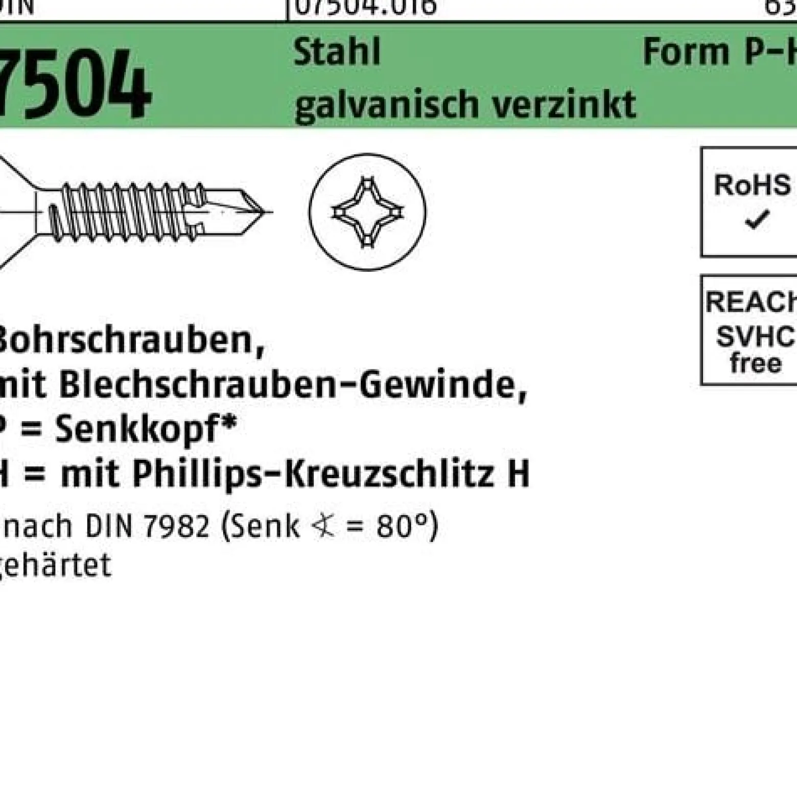Bohrschraube DIN 7504 SEKO PH P 4,2x38-H Stahl galv.verz. 500St.