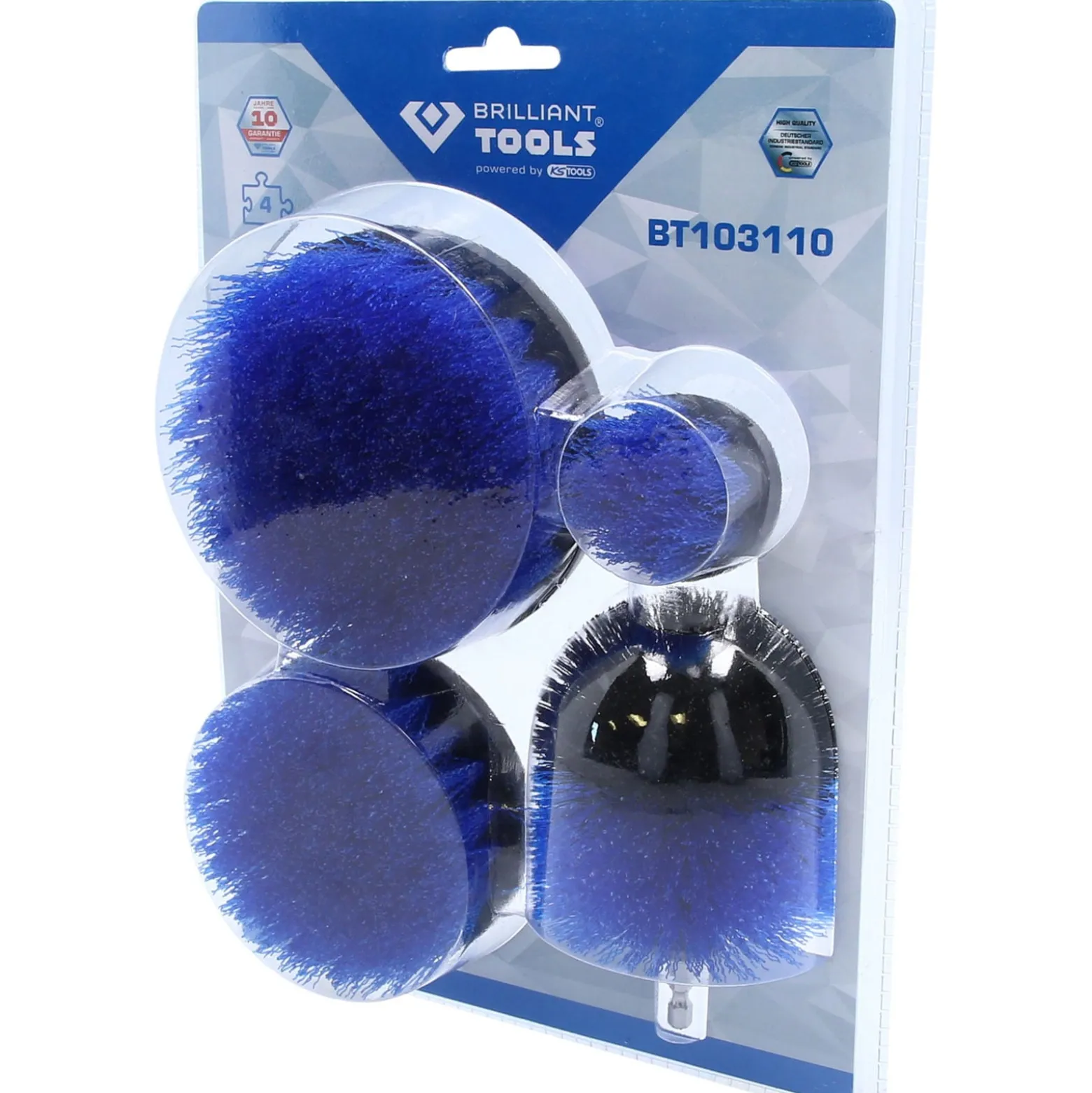 BRILLIANT TOOLS Bürstenaufsatz-Satz für Bohrmaschinen 4tlg. - BT103110