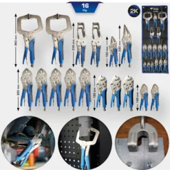 BRILLIANT TOOLS Feststellzangen / Gripzangen-Satz 16tlg. - BT065016