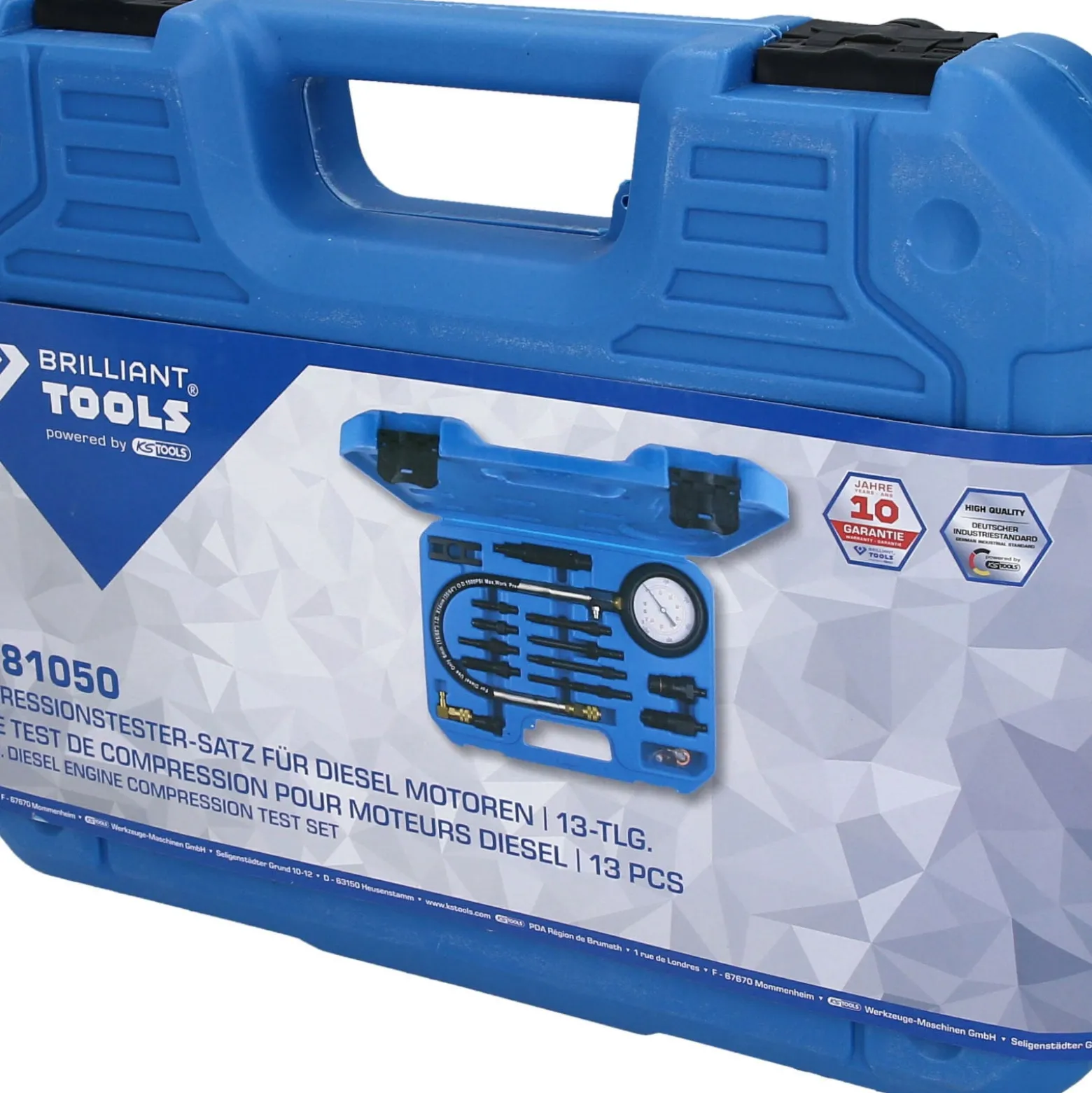 BRILLIANT TOOLS Kompressionstester-Satz für Diesel Motoren 15tlg. - BT581050
