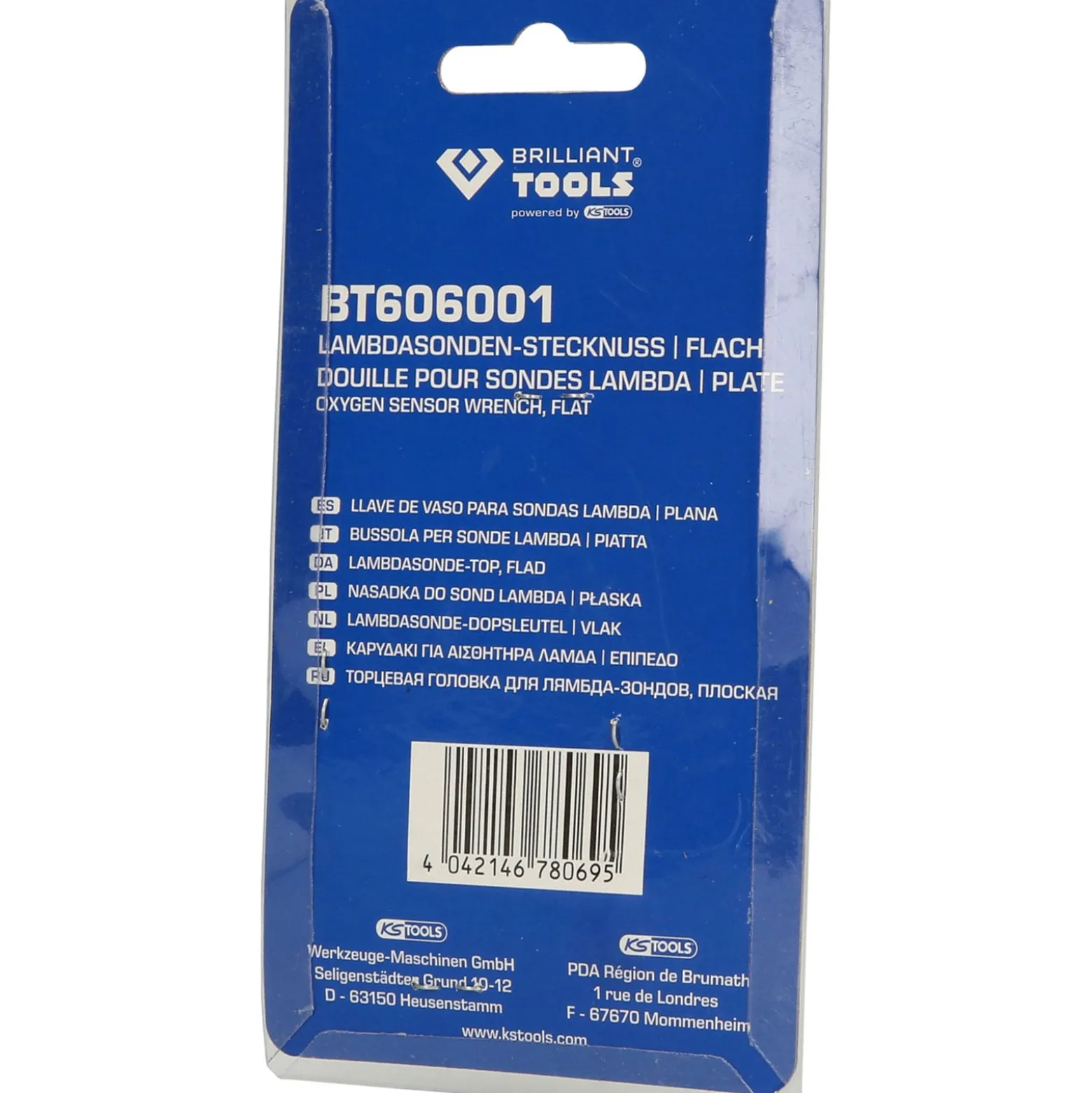 BRILLIANT TOOLS 1/2" Lambdasonden-Stecknuss flach - BT606001