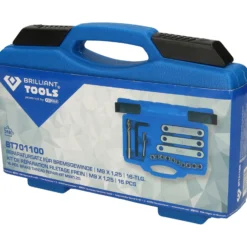 BRILLIANT TOOLS Reparatursatz für Bremsgewinde M9 x 1,25 16tlg. - BT701100