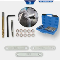 BRILLIANT TOOLS Reparatursatz für Bremsgewinde M9 x 1,25 16tlg. - BT701100