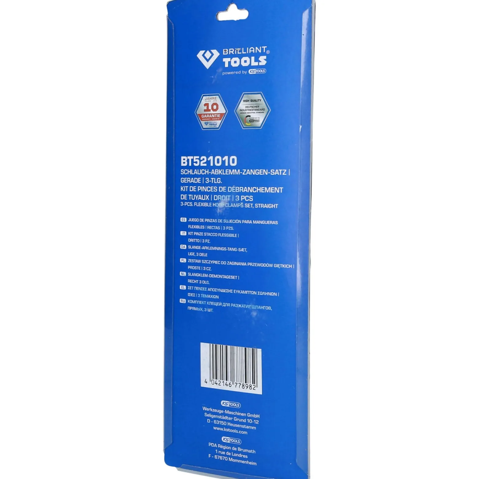 BRILLIANT TOOLS Schlauch-Abklemm-Zangen-Satz gerade 3tlg. - BT521010
