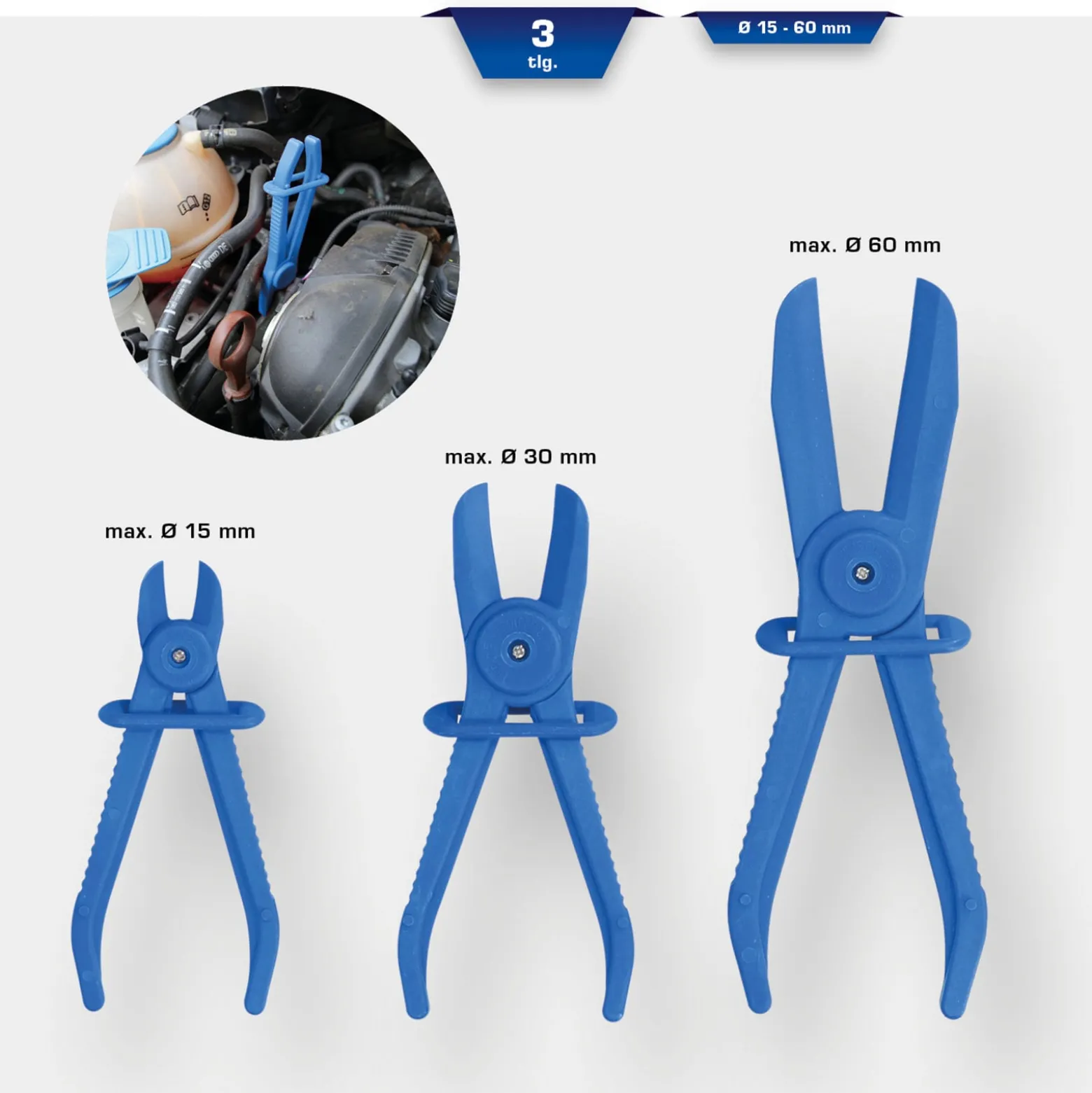 BRILLIANT TOOLS Schlauch-Abklemm-Zangen-Satz gerade 3tlg. - BT521010