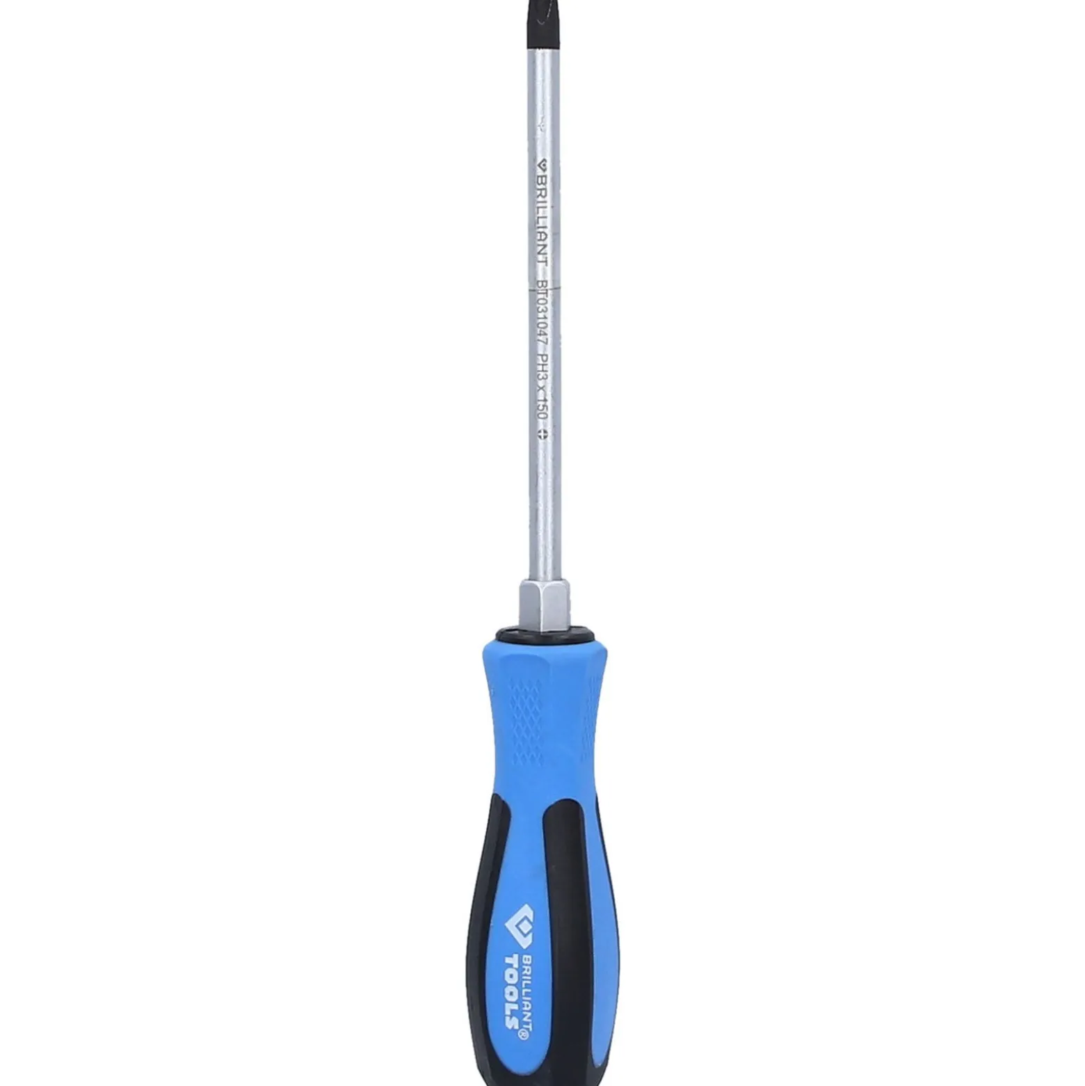 BRILLIANT TOOLS Schraubendreher Kreuzschlitz mit Schlagkappe PH3 x 150 mm - BT031047