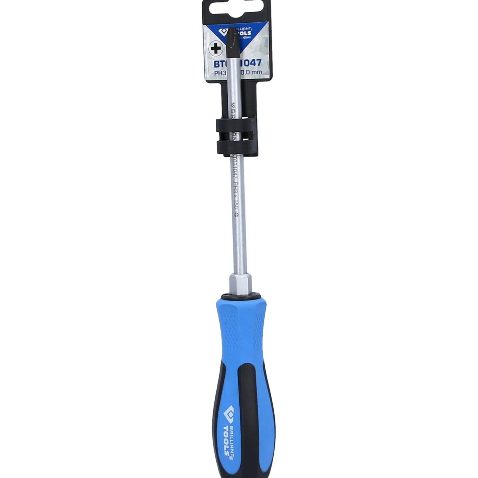 BRILLIANT TOOLS Schraubendreher Kreuzschlitz mit Schlagkappe PH3 x 150 mm - BT031047