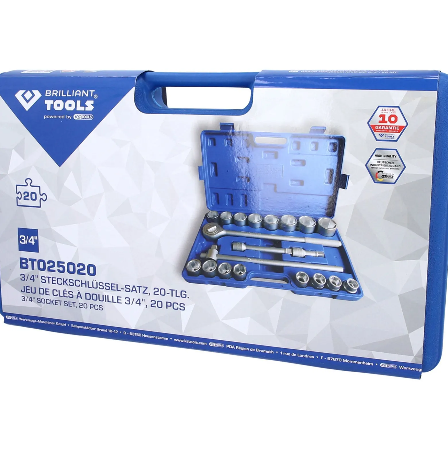 BRILLIANT TOOLS 3/4" Steckschlüssel-Satz 20tlg. - BT025020