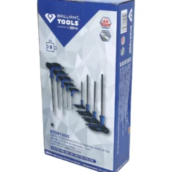 BRILLIANT TOOLS T-Griff-Torx® mit Stirnlochbohrung-Winkelstiftschlüssel-Satz 9tlg. - BT041200