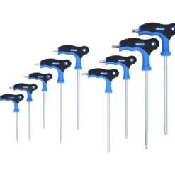 BRILLIANT TOOLS T-Griff-Torx® mit Stirnlochbohrung-Winkelstiftschlüssel-Satz 9tlg. - BT041200