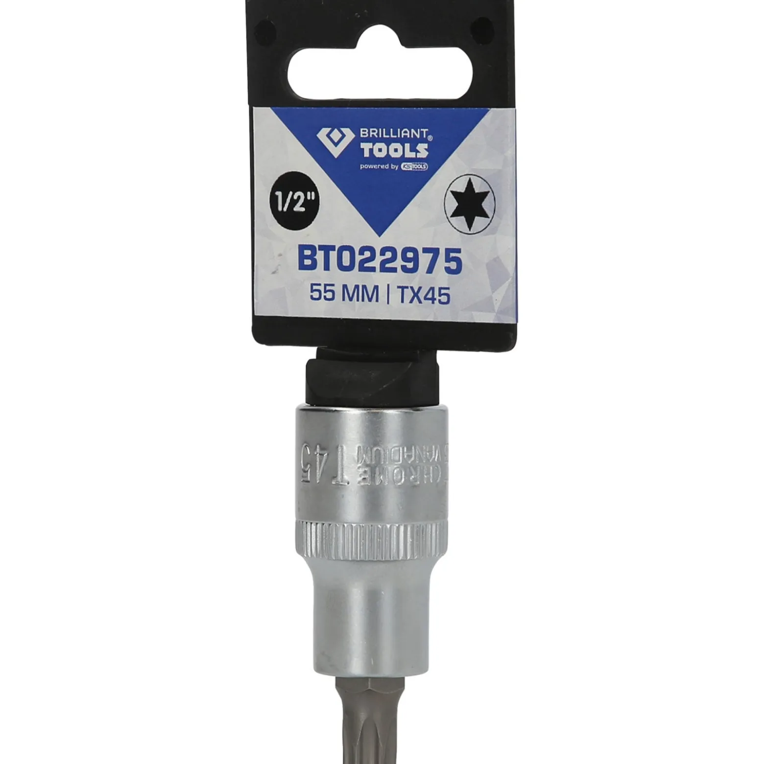 BRILLIANT TOOLS 1/2" Torx-Bit-Stecknuss 55 mm lang T45 - BT022975