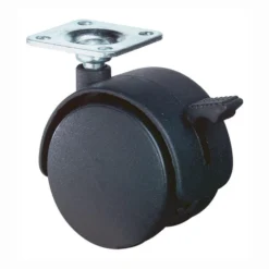 BS Rollen Kunststoffdoppelrolle mit Feststeller Polyamid Anschraubplatte 30 kg - F85.040.PL