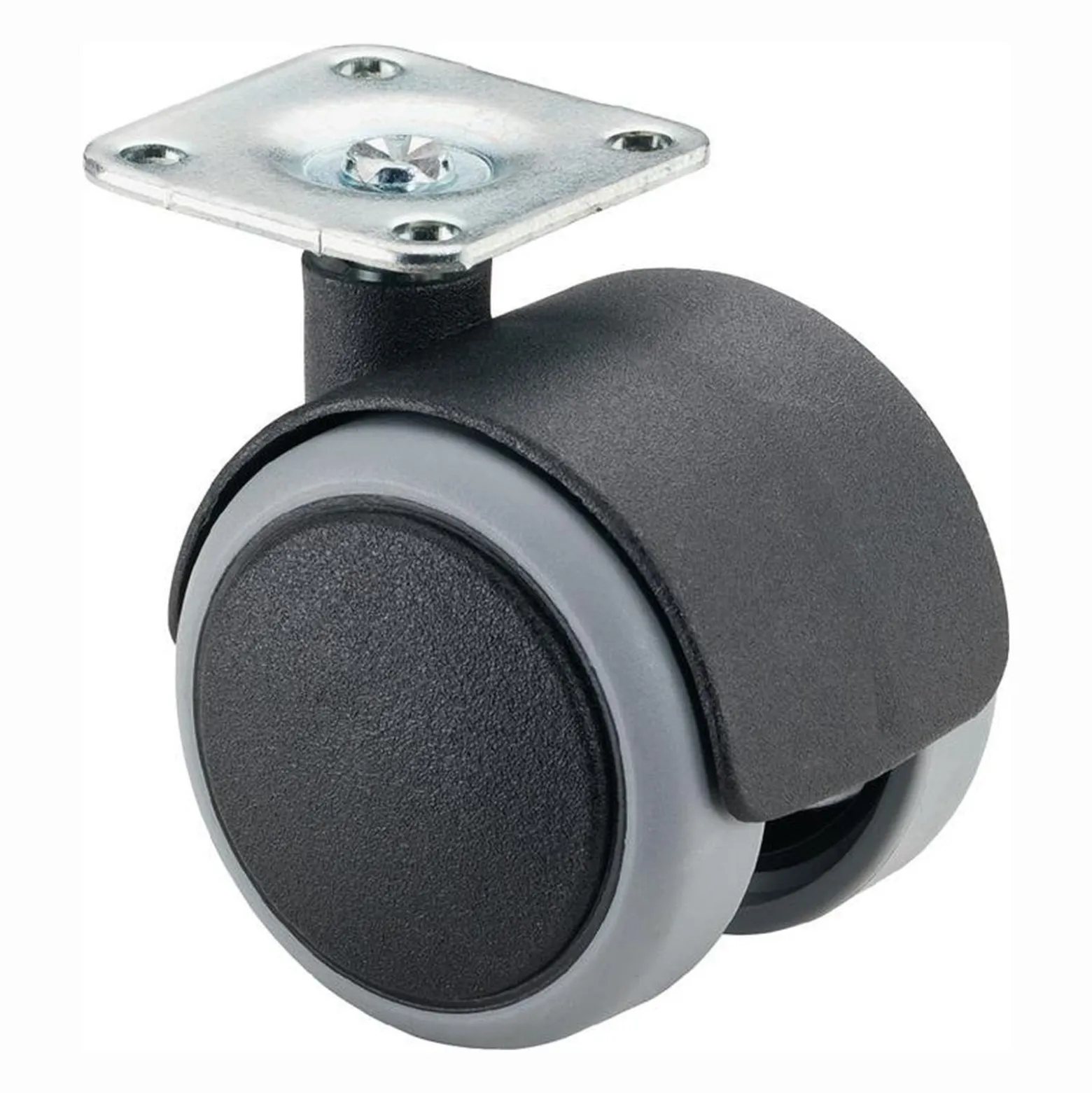 BS Rollen Kunststoffdoppelrolle polyamid weich mit Anschraubplatte Rad-Ø 40 mm 30 kg - F76.040.PL