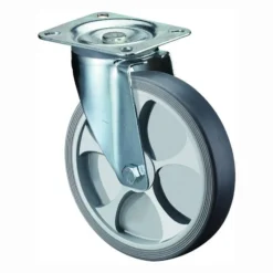 BS Rollen Lenkrolle mit Anschraubplatte thermoplastisches Gummi Rollenlager 100 mm 110 kg - L400.B44.101