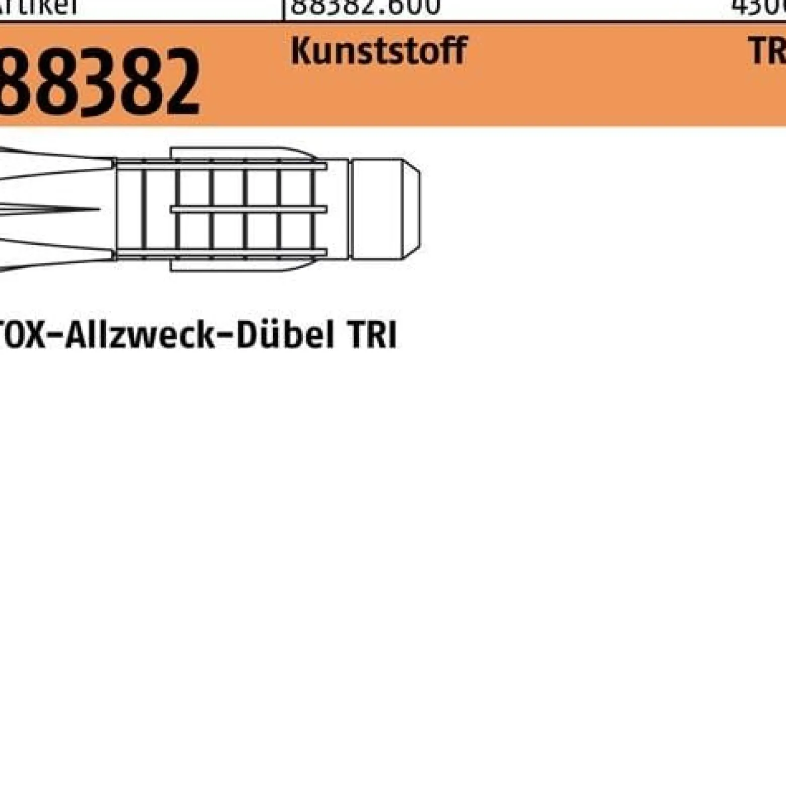 Dübel R 88382 FormTri 7x 36/6,0 Ku. 100 Stück TOX
