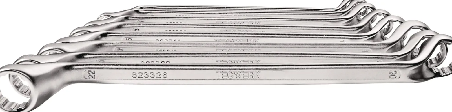 Doppelringschlüsselsatz 10-tlg.SW 6-27mm tief gekr.TECWERK