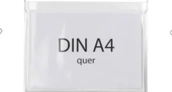 Drahtbügeltasche Maße 230x302mm A4 S.180µ quer o.Klappe PVC-Weichfolie TRANSPAK