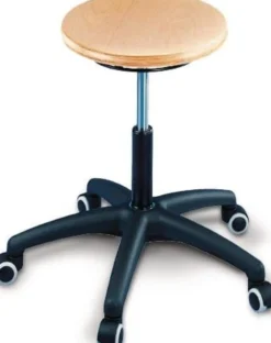 Drehhocker m.Rollen Buche natur Sitz-H.420-550mm