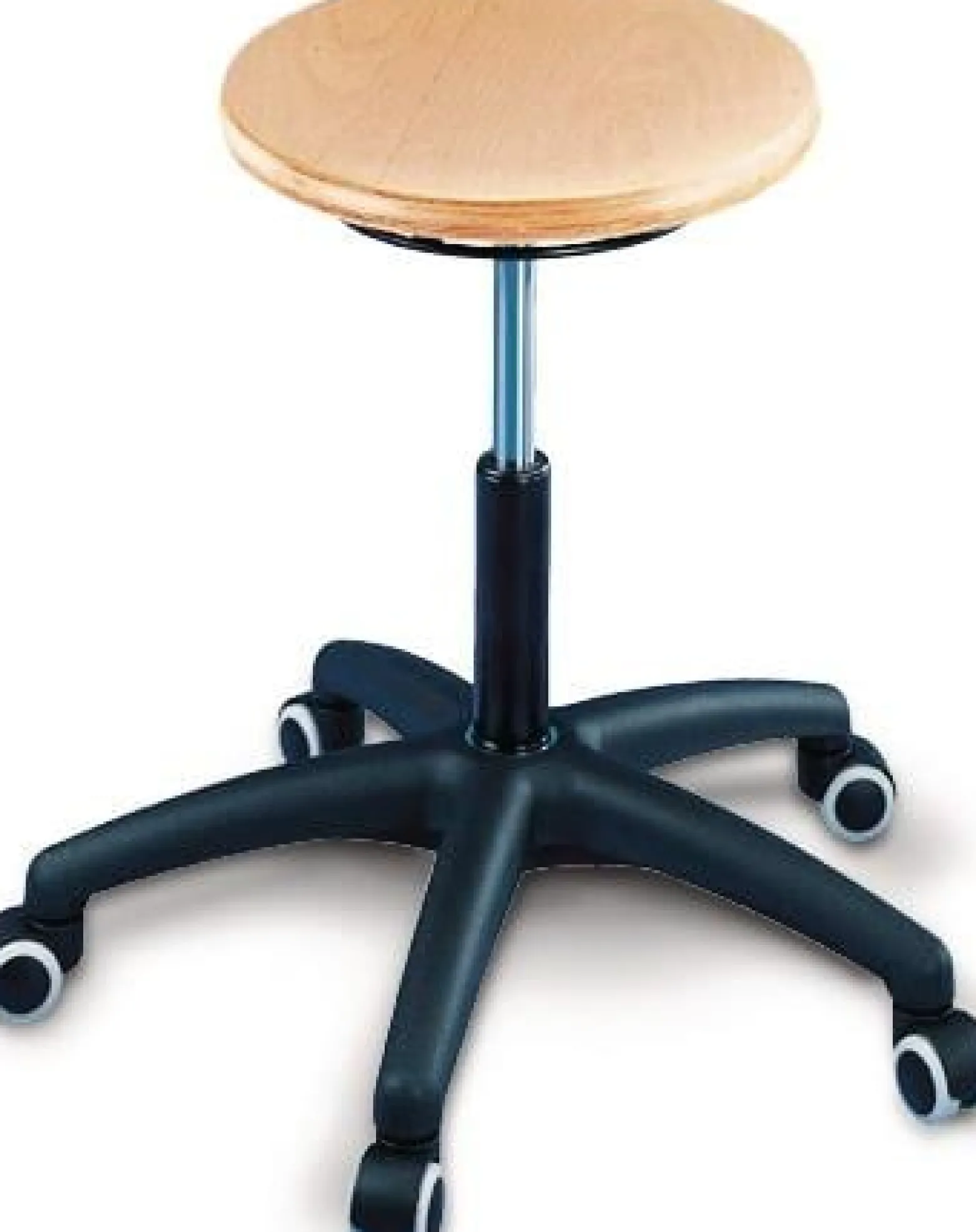 Drehhocker m.Rollen Buche natur Sitz-H.420-550mm