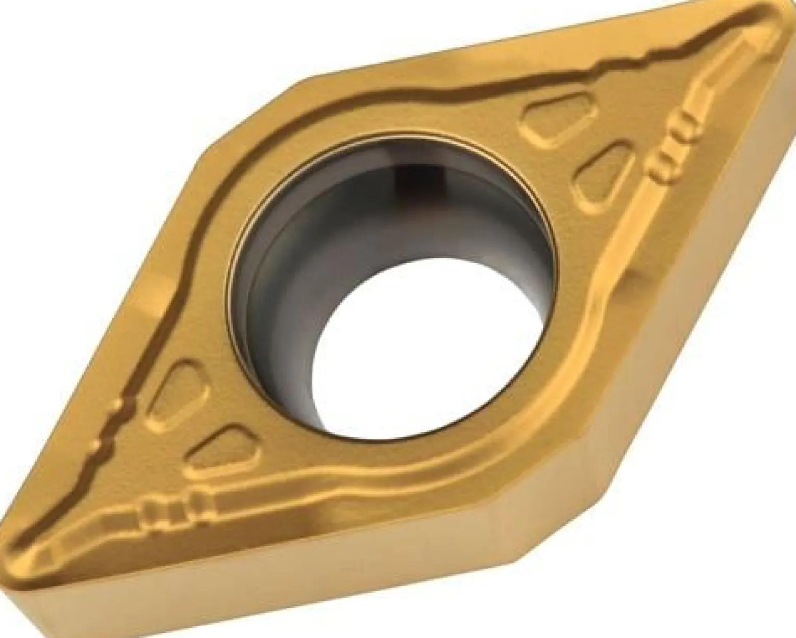 Drehwendeschneidplatte ISO DCMT 11T302E-UR:TT310 D.4,4mm PVD beschichtet Gold