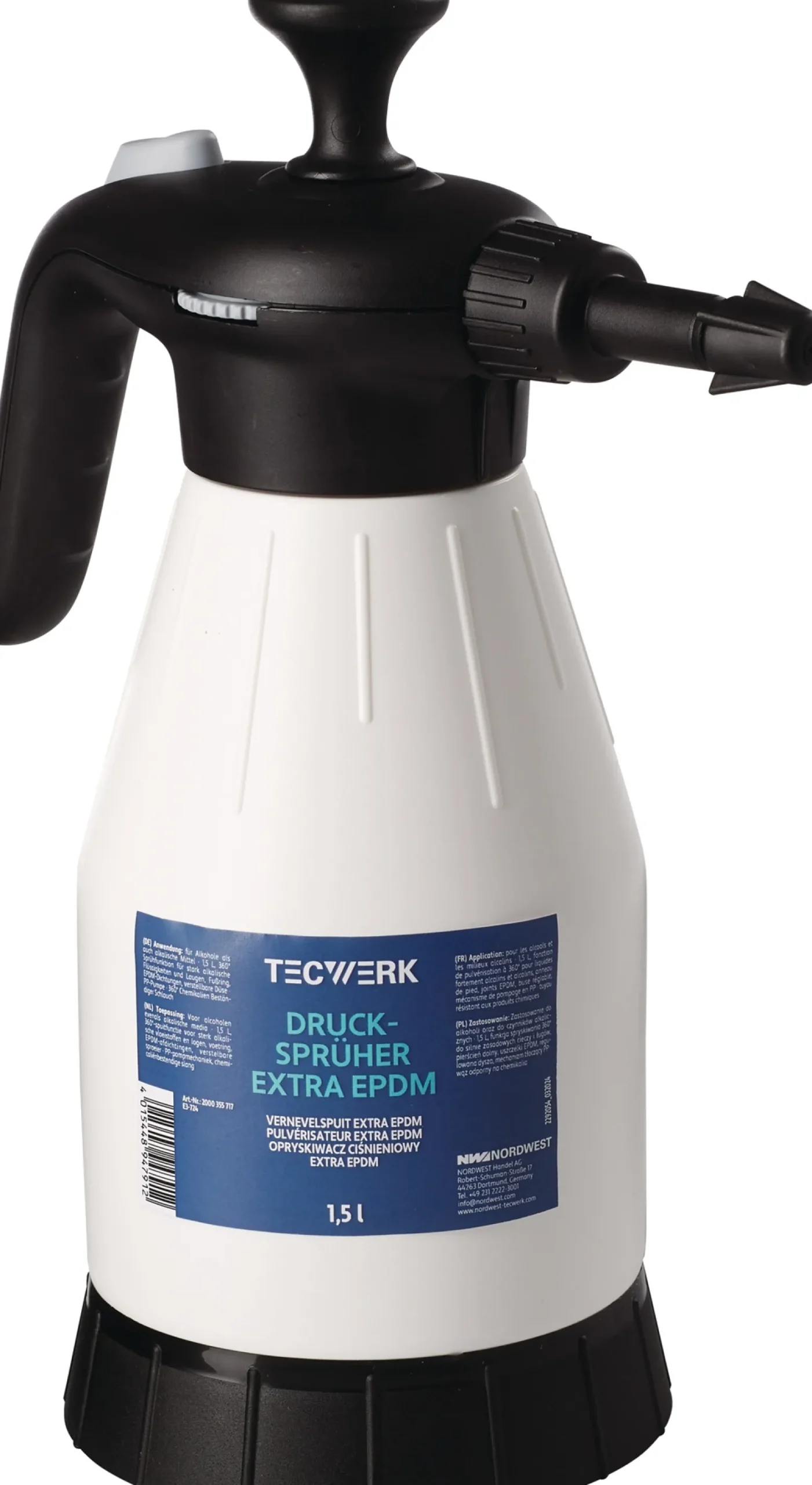 Drucksprüher 360Grad FPM 1,5l EPDM Dichtungen grau TECWERK