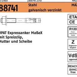 Expressanker R 88741 MAX 16/300/423 Stahl galv.verz. 10 Stück UPAT