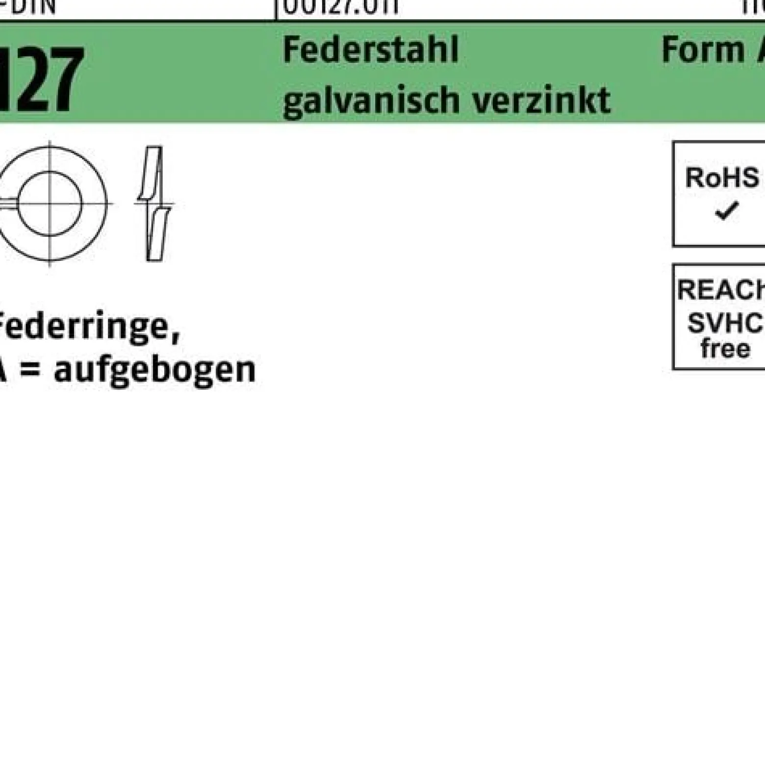 Federring DIN 127 A 6 Federstahl galv.verz. 1000 Stück