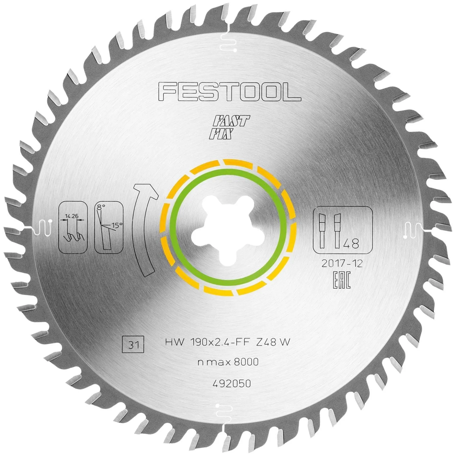 Festool Kreissägeblatt WOOD FINE CUT HW 190 x 2,4 FF W48 - 492050