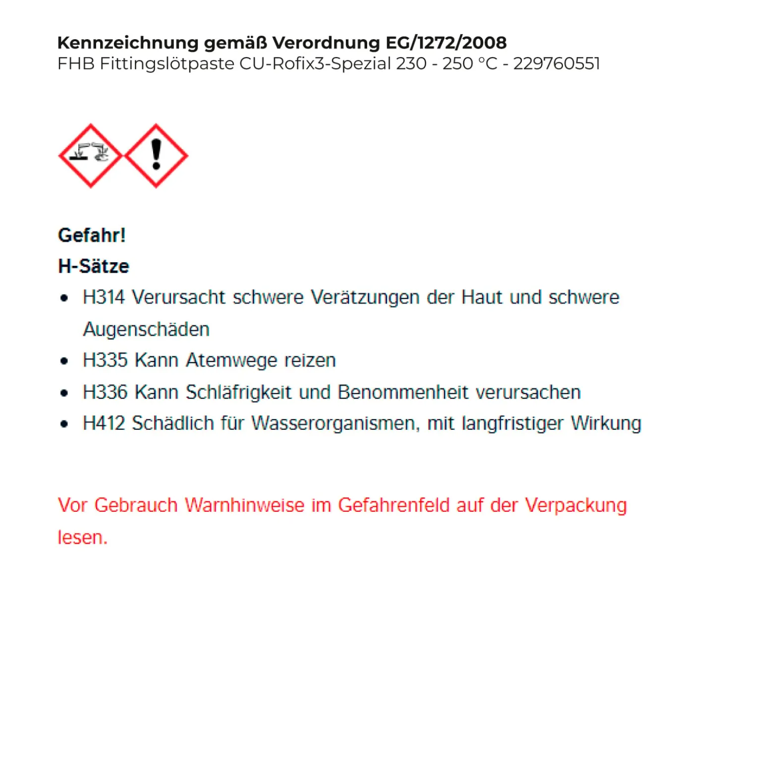 FHB Fittingslötpaste CU-Rofix3-Spezial 230 - 250 °C - 229760551