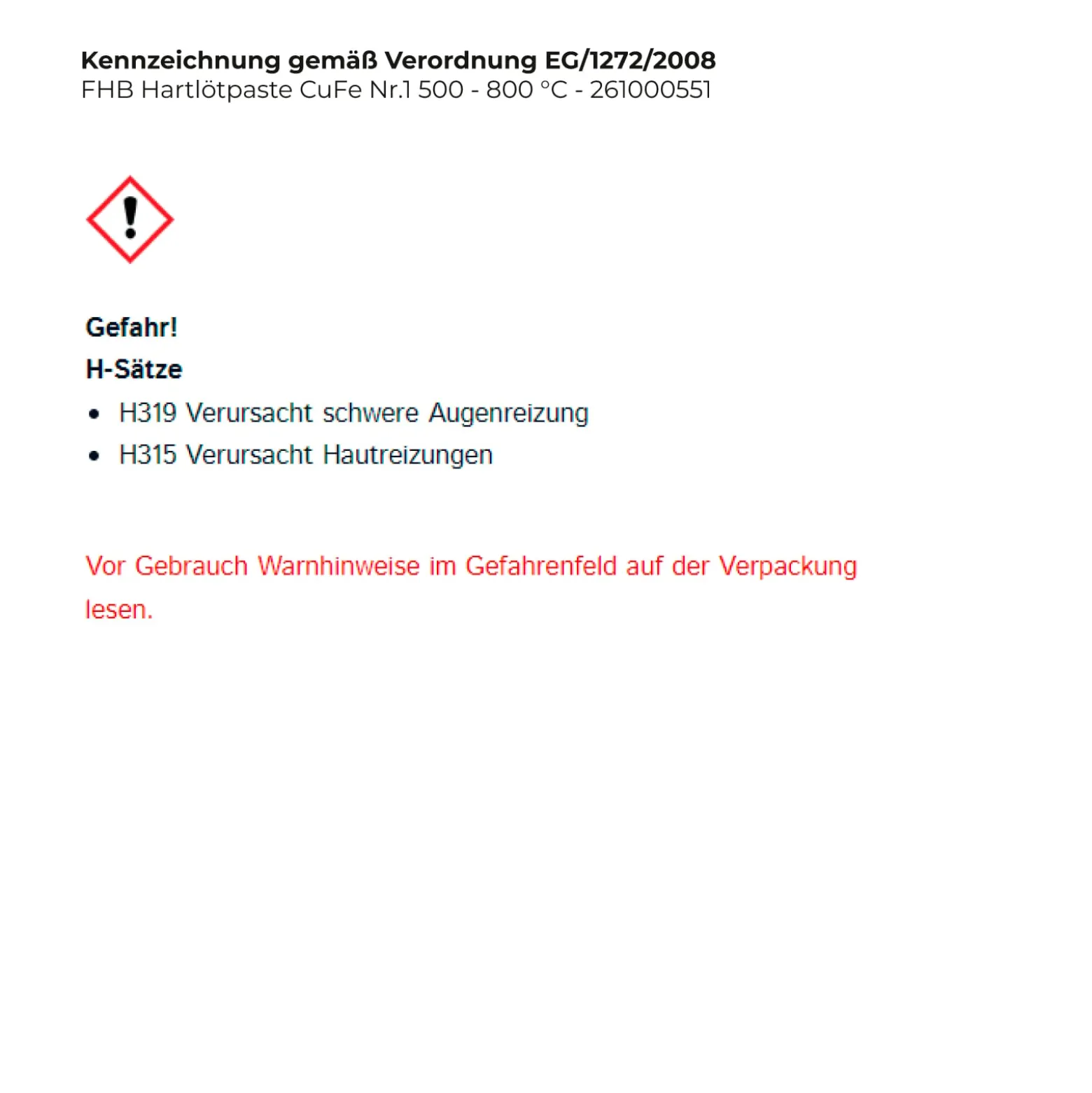 FHB Hartlötpaste CuFe Nr.1 500 - 800 °C - 261000551