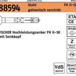 Fischer Hochleistungsanker FH II - SK für gerissenen Beton - 44918