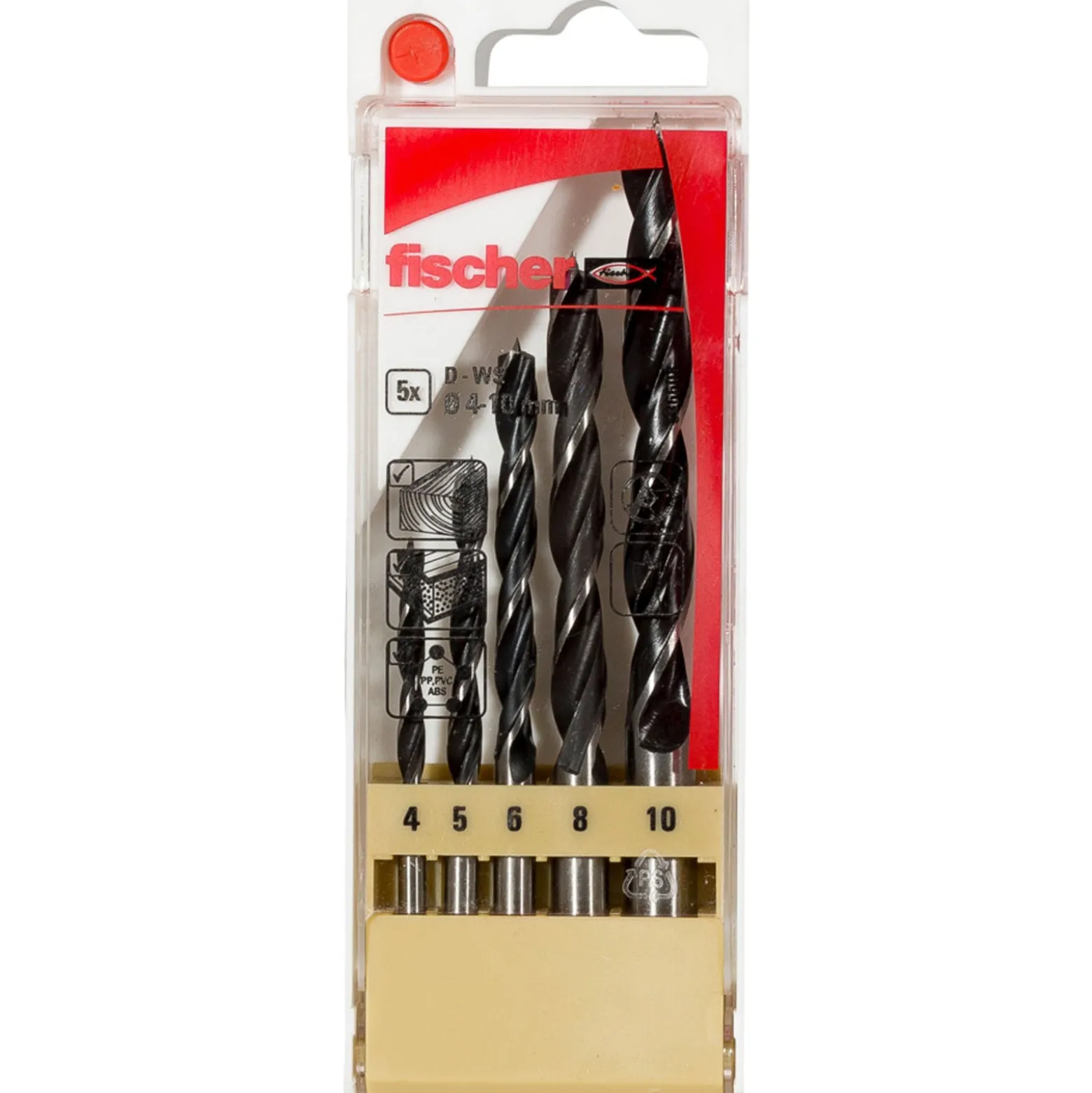 Fischer Holzbohrer D-WS Set 4-10 mm (5 Teile) - 536608