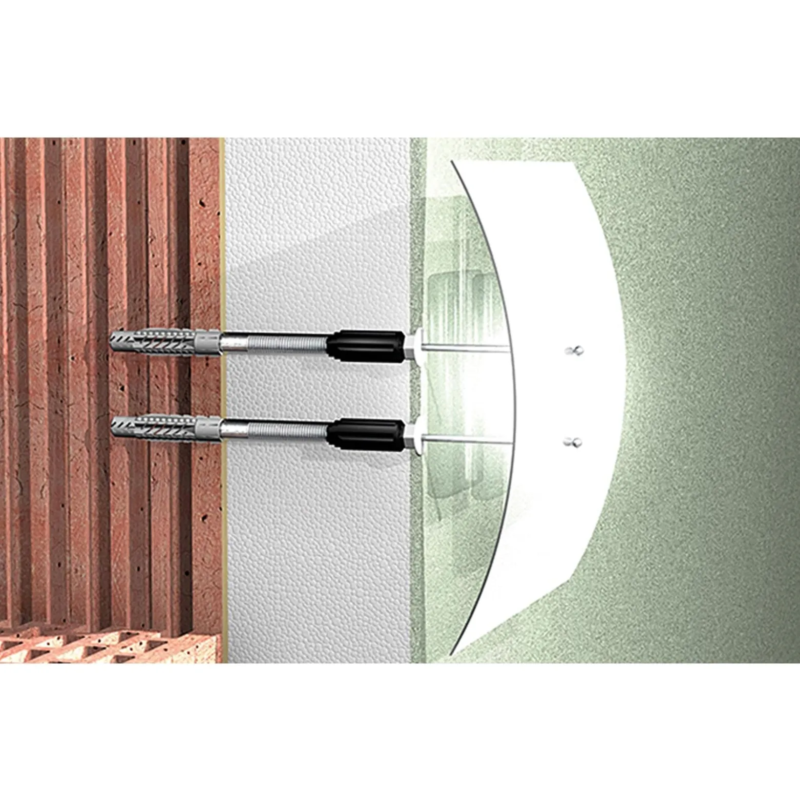 Fischer 2x Abstandsmontagesystem Thermax 8/80 M6 B - 45680