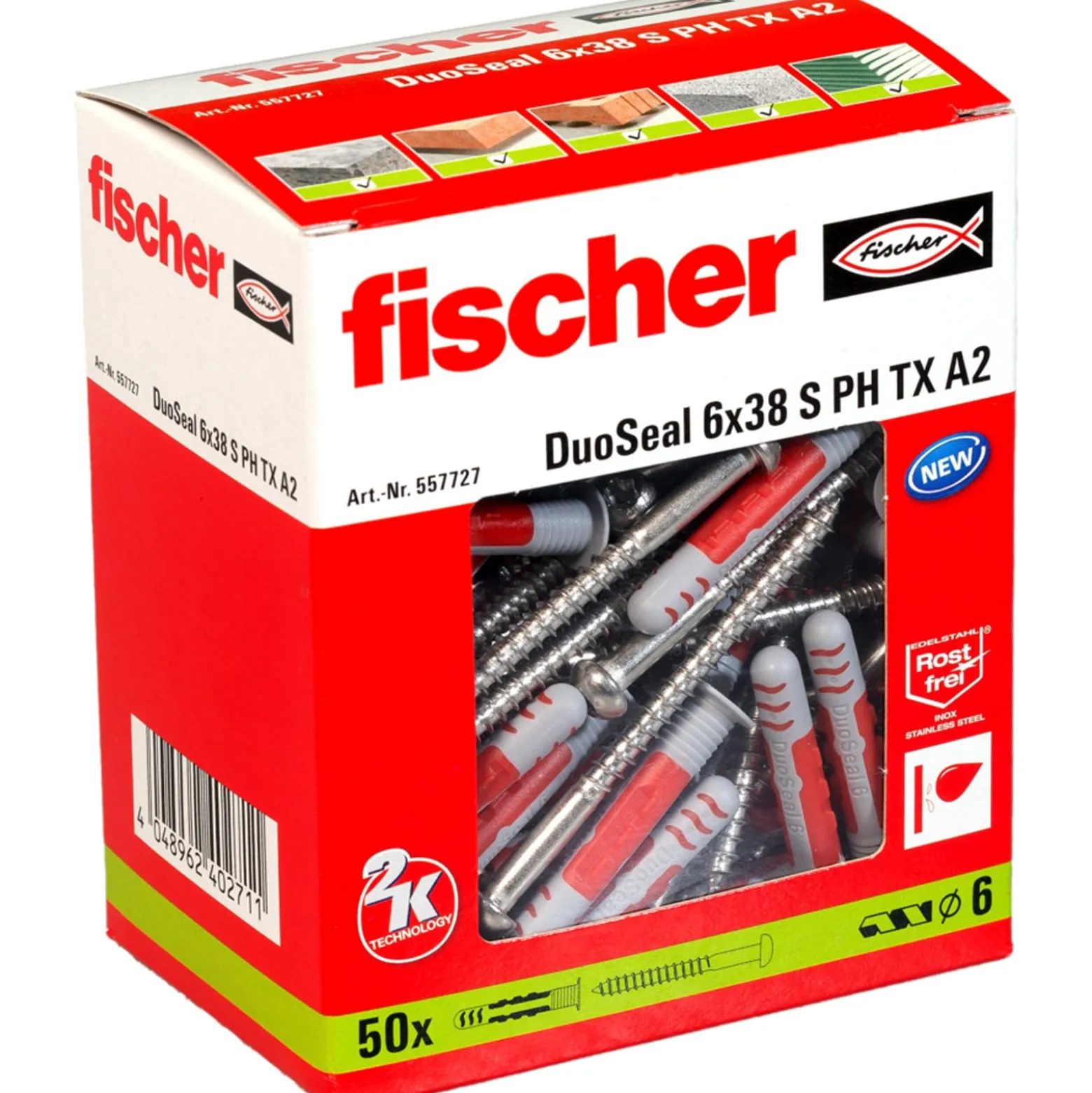 Fischer 50x DuoSeal 6x38 S A2 - 557727