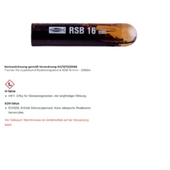 Fischer 10x Superbond Reaktionspatrone RSB 16 mini - 518824