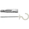 Fischer 25x Universaldübel UX 8X50 RH N mit Rand und Rundhaken nylonbeschichtet - 94412