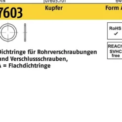 Flachdichtring DIN 7603 16x30x1,5 Kupfer 100 Stück