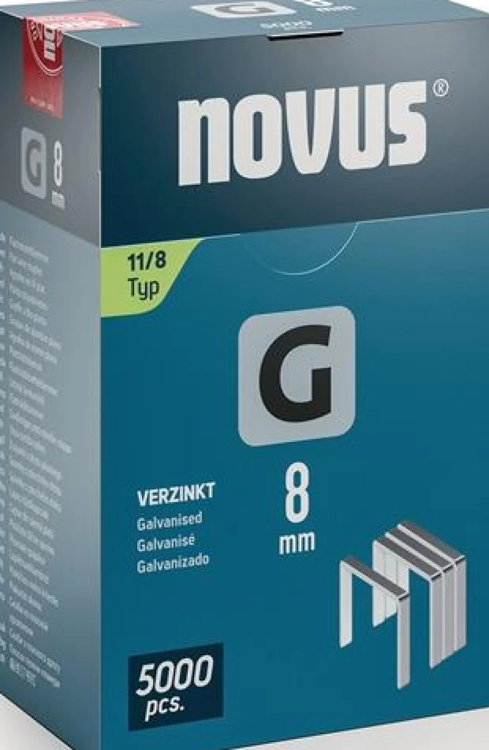 Flachdrahtklammer G Typ 11 B10,6xL8mm Draht-B.1,25mm 5000 St.NOVUS