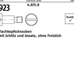 Flachkopfschraube DIN 923 Schlitz/Ansatz M5x 8x 7,0 4.8/5.8 100 Stück