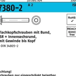 Flachkopfschraube ISO 7380-2 Bund/ISR VG M6x 55-T30 A 2 200Stück