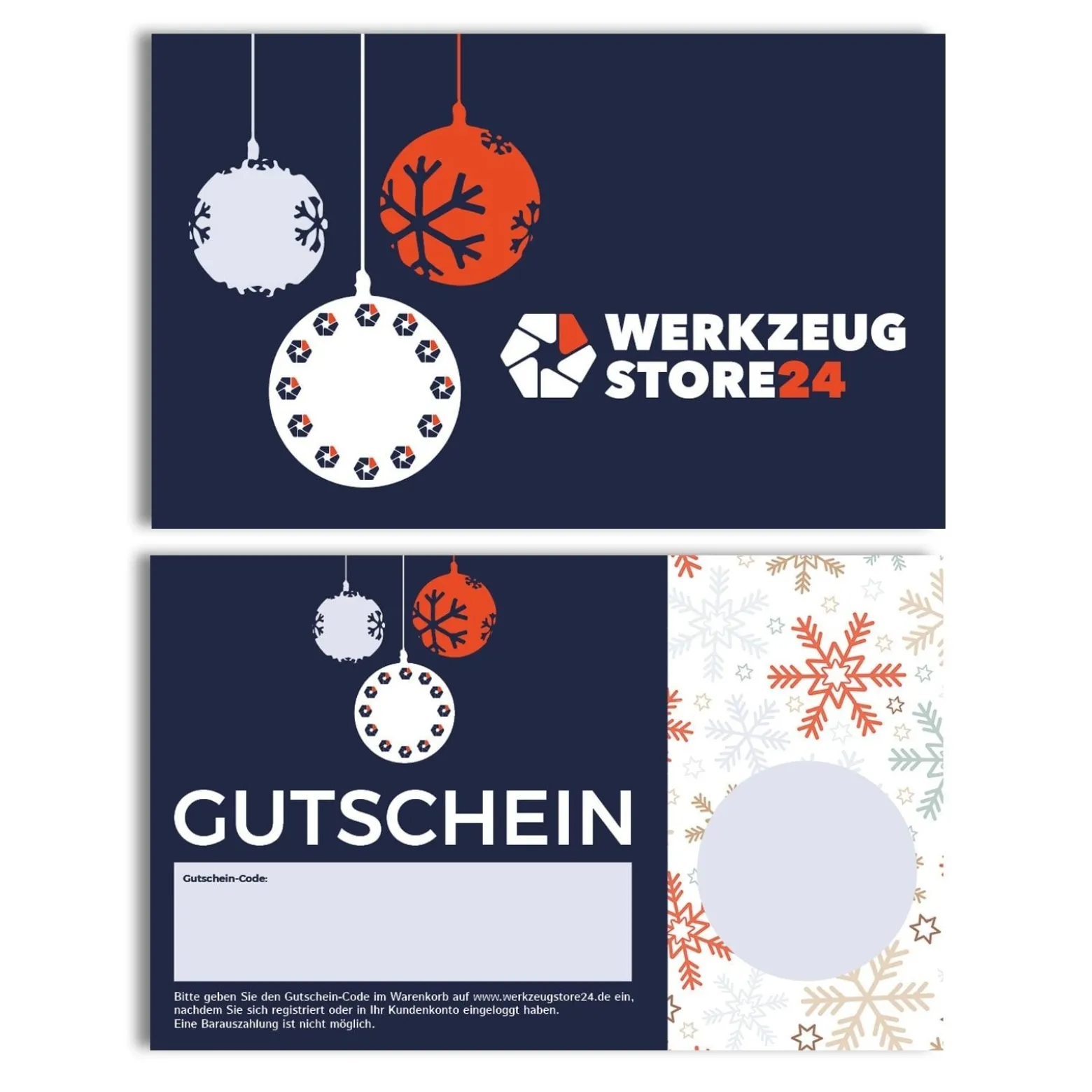 Geschenkgutschein XMAS Wert 200 € (Motiv Kugeln) - im Miniatur Systainer
