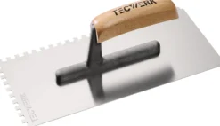 Glättekelle L.280mm B.130mm Zahn 6x6 rostfr.m.H-Heft VA S.0,7mm TECWERK