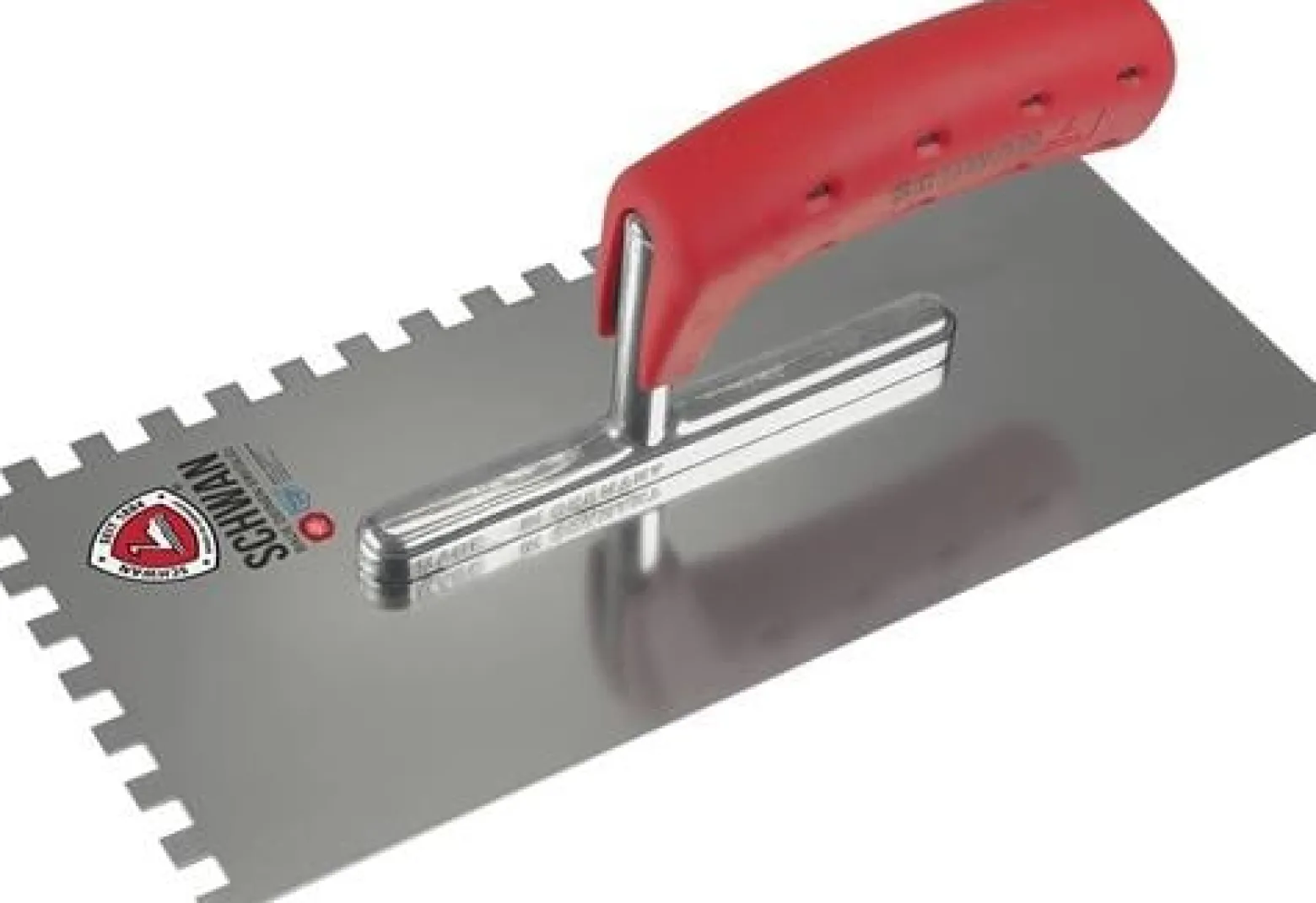 Glättekelle L.280mm B.130mm Zahn 6x6 rostfr.m.H-Heft VA S.0,7mm SCHWAN