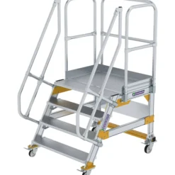 Günzburger Steigtechnik Plattformtreppe 60° fahrbar Stufenbreite 1 m 4 Stufen - 600744