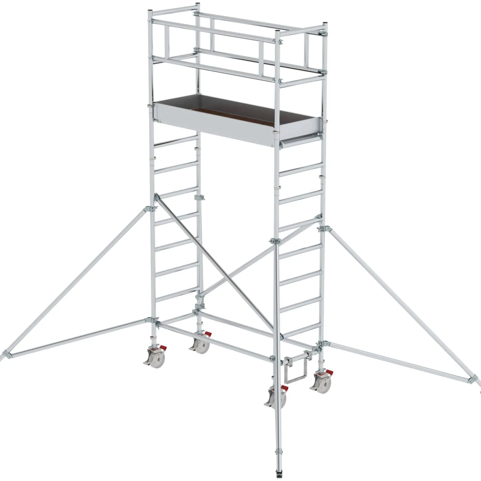 Günzburger Steigtechnik Rollgerüst 0,75 x 1,8 m mit Ausleger Plattformhöhe 3 m - 154348