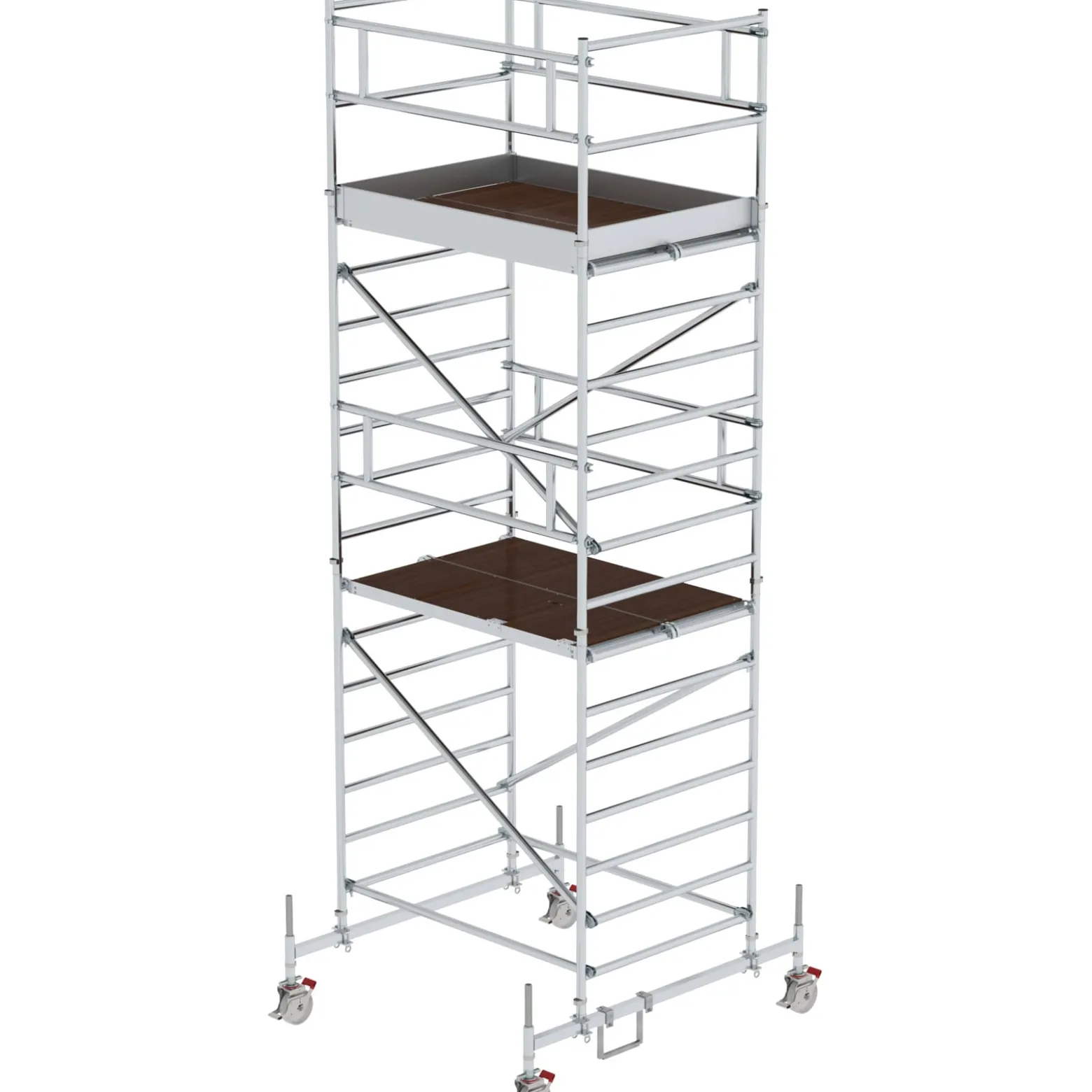 Günzburger Steigtechnik Rollgerüst 1,35 x 1,8 m mit Fahrbalken & Doppel-Plattform Plattformhöhe 4,45 m - 173436